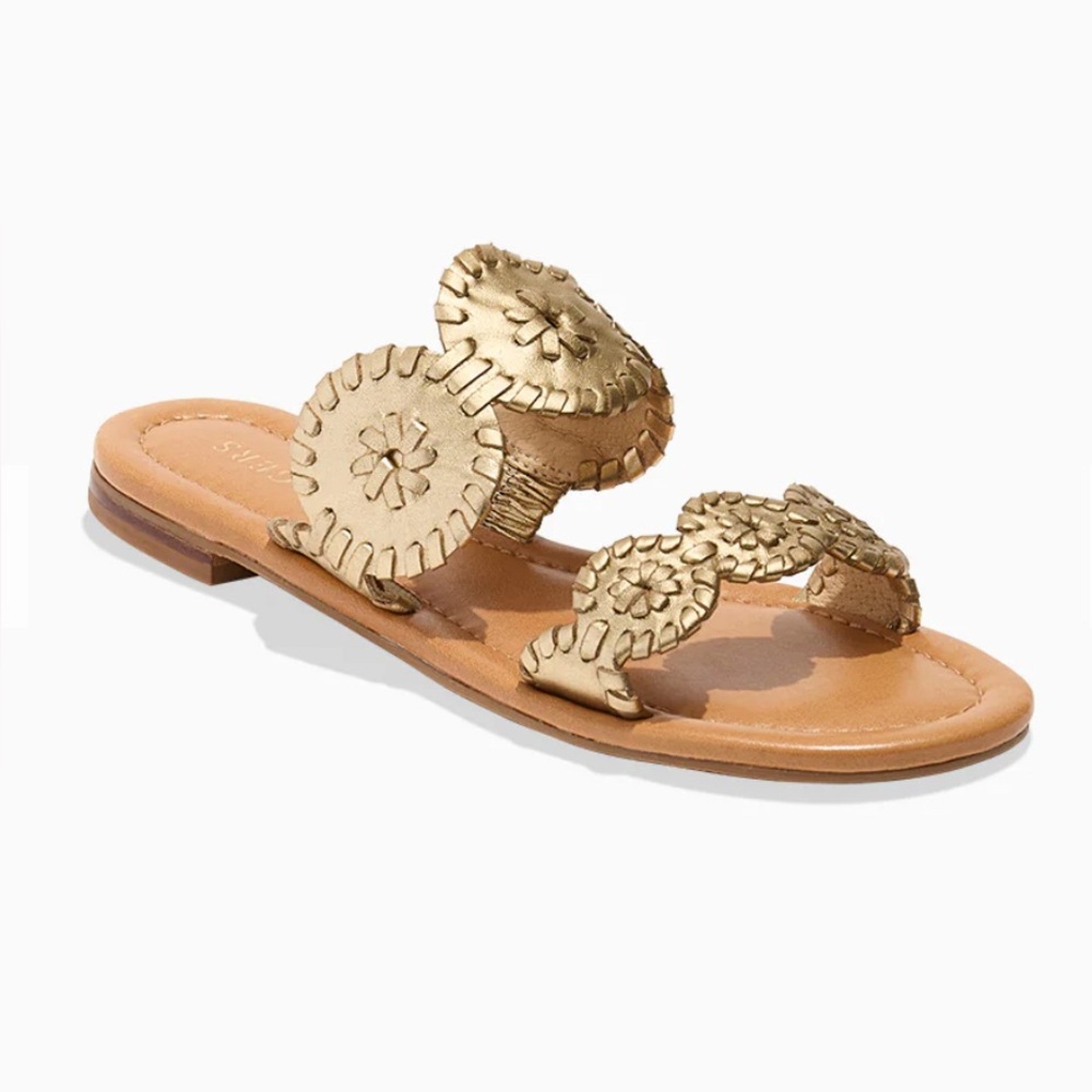 New In Box - Jack Rogers - Lauren slides in Platinum Gold